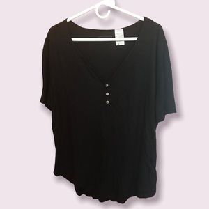 💥SALE💥 🔴2/$10 🆕 Denver Hayes Super Soft Black Henley Tee